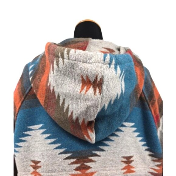 Mainstrip Womens Half Zip Aztec Southwestern Pullover Hoodie Size M - Picture 7 of 11